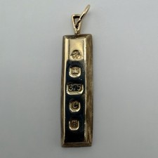 9ct Yellow Gold Ingot Pendant Hallmarked 14.2g Not Scarp