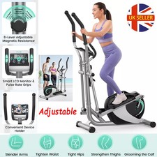 8 Level Resistance Magnetic Elliptical Machine Home Gym Workout Cross Trainer UK