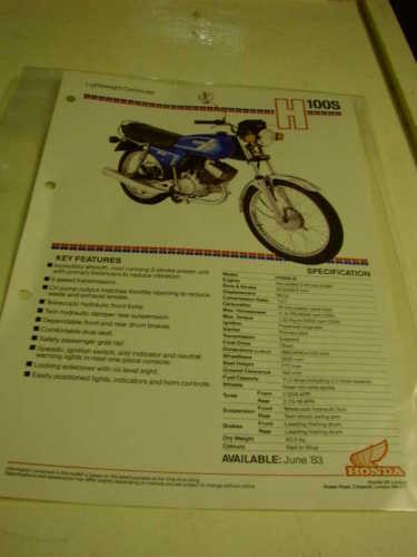 Honda h100 100 - s, h100s