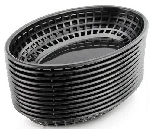 Plastic food basket black - plastic,