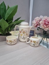 Vintage 1980s J&G Meakin Hedgerow Trend Coffee Pot + Creamer Jug + Sugar Bowl