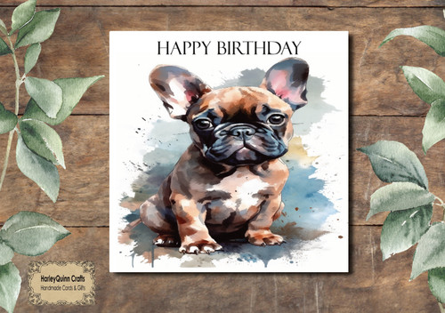 Dog 097 birthday card french - dog,