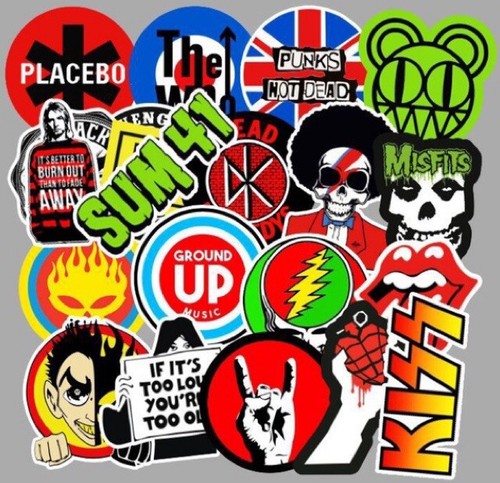 100 rock stickers - lot, heavy