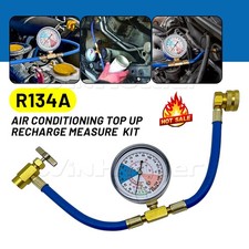 R134A Car AC Refrigerant Charge Hose, Recharge Hose with Gauge Quick Couple Kit