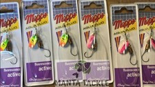 NEW 6 x Mepps Spinners Lures Perch Pike Zander Trout Aglia Fluo Single Hook No1