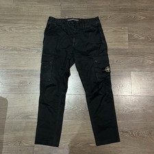 Stone Island Cotton Cargo Trousers Slim Fit Black Size 32 Large