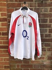 England 2002/2003 Home Nike Rugby Union Shirt Long Sleeved Vintage O 2 Sponsored