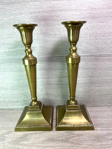 Pair antique solid brass - solid,