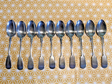 SET 10 VINT SILVER PLATED TEA SPOONS "BENARES" 18 cm 7 "SHEFFIELD TABLE CUTLERY