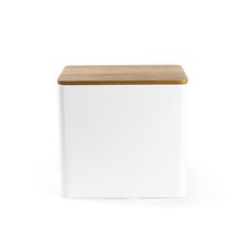 Salter Toronto Bread Bin for Bread, Bagels, Pastries Easy Clean White/Wooden