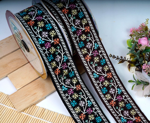 Multi color flower - flower, embroidery