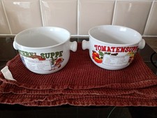 2 x Vintage Recipe Soup Bowls