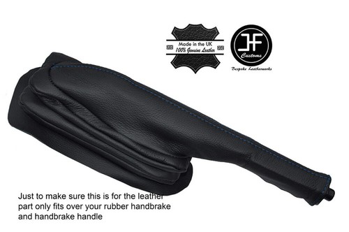 Blue stich leather handbrake - stich,