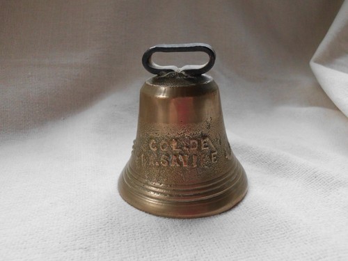 Old brass bell col - old, de
