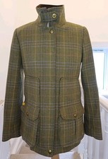 Joules Tweed Field Jacket Size 10 Toad Green VGC. B246
