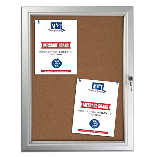 Enclosed cork bulletin - enclosed, board