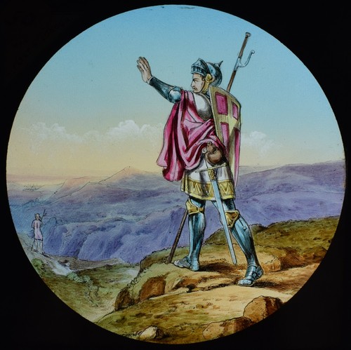 Antique magic lantern slide - lantern,
