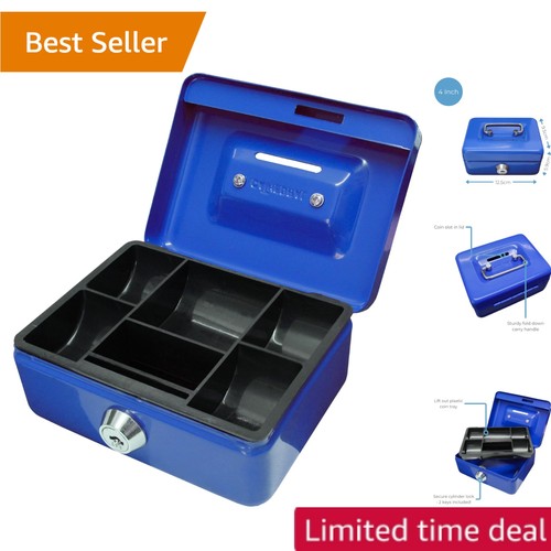 Compact blue cash box - compact, with