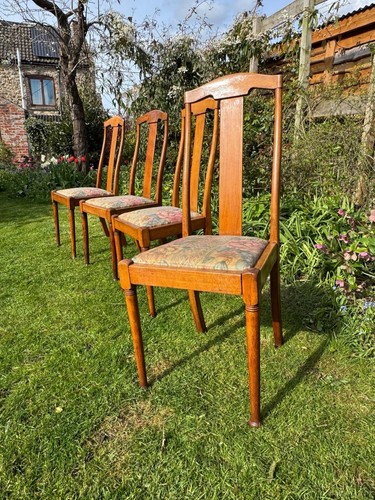 Antique oak slat back set - oak,