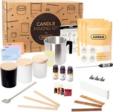 Anbar DIY Candle Making Kit for Adults with Natural Soy Wax, Cotton Wicks,... 