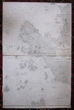 1874 Lochinver to Loch Broom Scotland Genuine Victorian Admiralty Chart Scottish