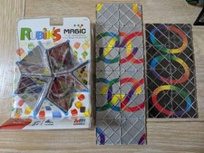 Vintage Rubik's Magic 12 Panel Hungarian Rings + Magic Twisty Puzzle Brainteaser