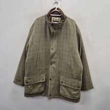 Barbour Berwick Green Check Tweed Sporting Shooting Waterproof Coat Jacket XL