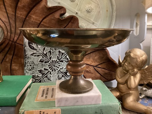 Vintage brass gold compote - brass,