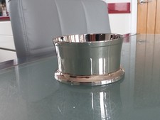 Vintage Silver Plate Wine Bottle Coaster Holder 10cm diameter. Engraved.