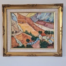 D Winston Oil Painting After Van Gogh The Ploughman D. Winston May 95 W40cmx30cm