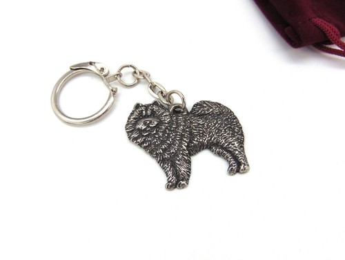 Chow pewter keyring - chow,