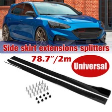 2M/78.7" Black Side Skirts Extension Splitter For Ford Focus Mk2 Mk3 Fiesta MK7