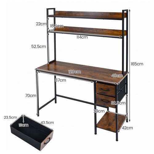 Desk with hutch reversible - with,