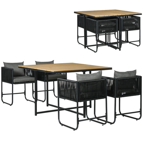 5pc rattan cube dining set - rattan,