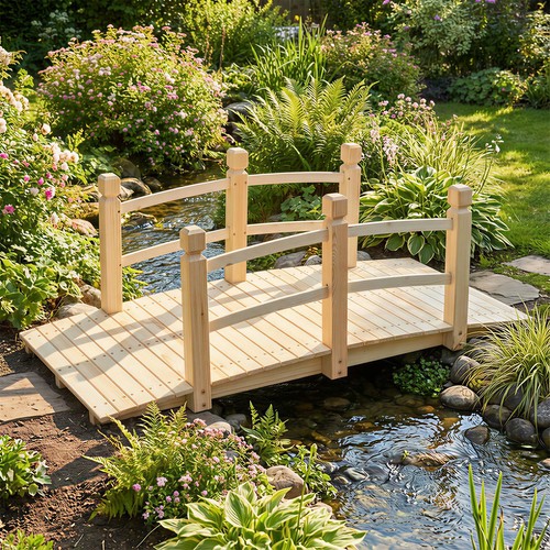 Ornamental wood bridge - ornamental, for