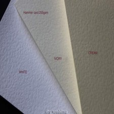 75 A4 sheets of LINEN / HAMMER CARD WHITE/ IVORY/CREAM 120 GSM - 300 GSM