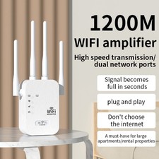1200Mbps WiFi Signal Extender Range Repeater Booster Internet Amplifier UK Plug