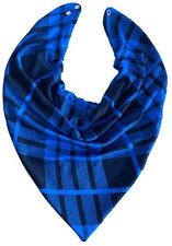 Adult Dribble Bib Special Needs Blue/Black Check Bandana Bib Neckerchief Drool