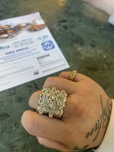Giant solid silver keeper - silver, ring