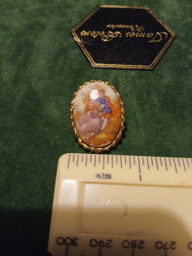 Limoges style cameo brooch - limoges,