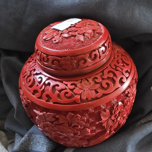 Chinese carved red lacquer - carved,