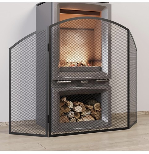 Kingson black fireplace guard - kingson,