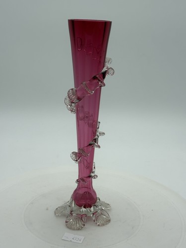 Victorian cranberry glass bud - victorian,