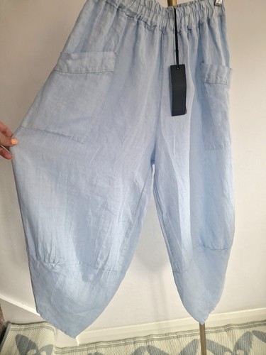 Italian linen cocoon trousers - linen,