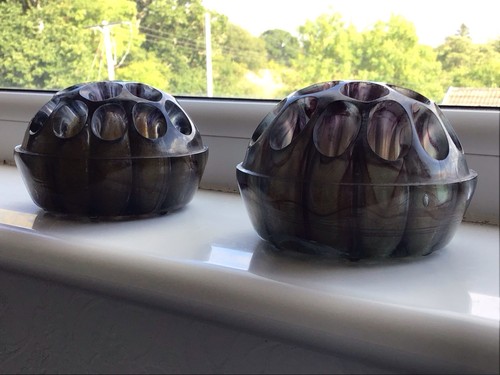Pair vintage glass flower - a, of