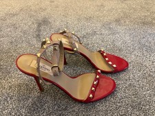 Valentino Red & Cream Studwrap Heels
