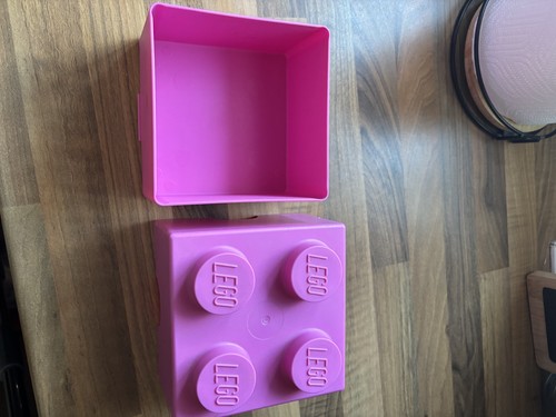 Pink lego storage brick - pink,