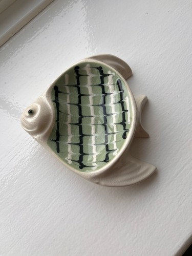 Hornsea fish wall plaque - plaque, green
