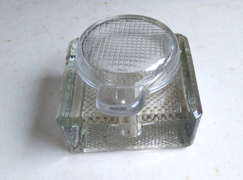 Vintage glass inkwell - vintage,