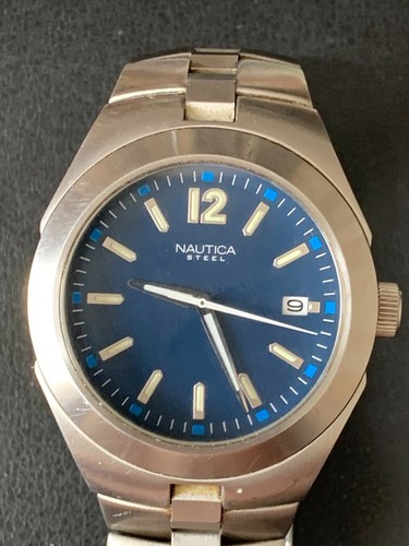 Nautica gents blue dial date - blue,